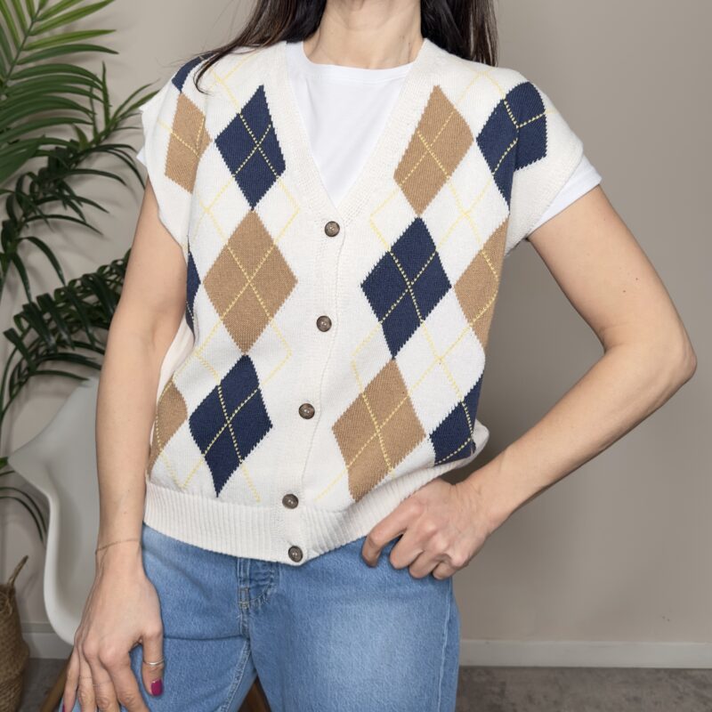 TENSIONE IN - Gilet rombi camel