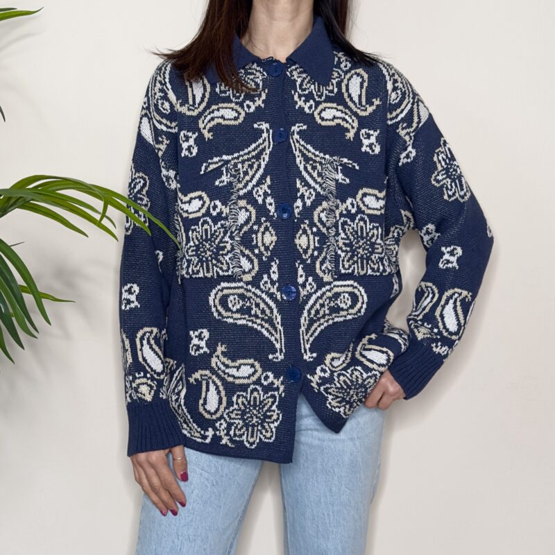 TENSIONE IN - Cardigan bandana blu