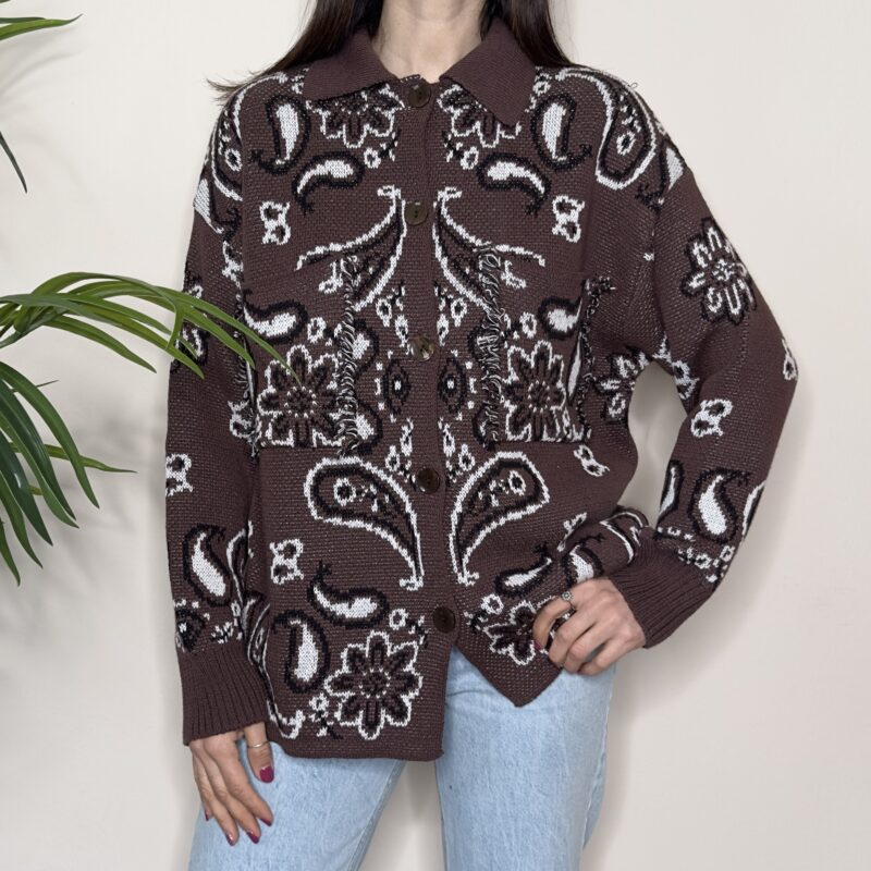 TENSIONE IN - Cardigan bandana brown