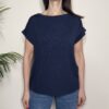 VICOLO – Maglia basic blu manica corta