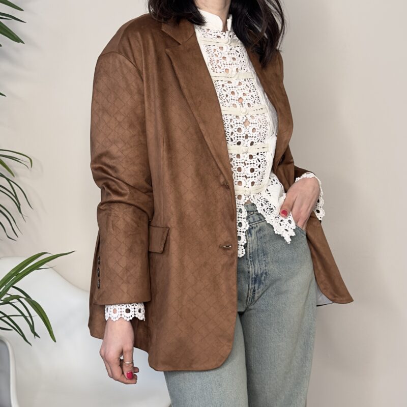 TENSIONE IN - Giacca over scamosciata tabacco