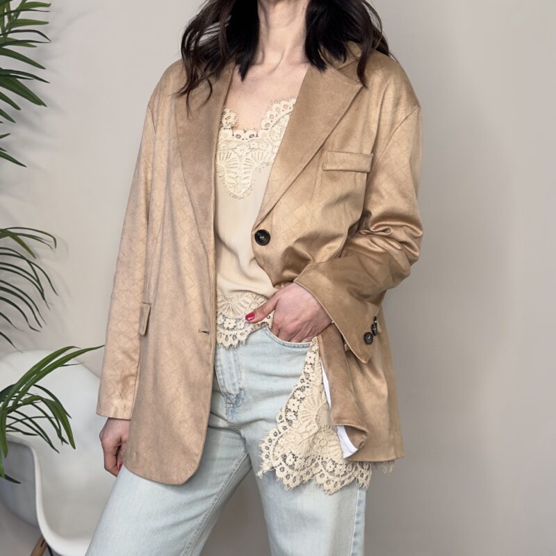 TENSIONE IN - Giacca over scamosciata sabbia