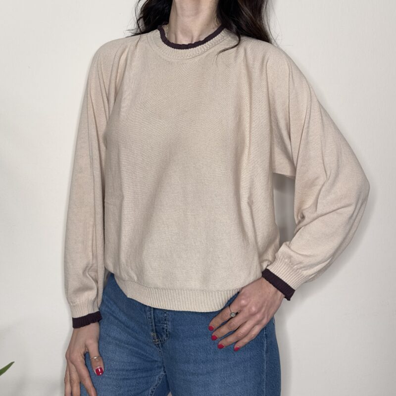 TENSIONE IN - Maglia girocollo beige