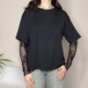 SUSY MIX – T-shirt manica pizzo nera
