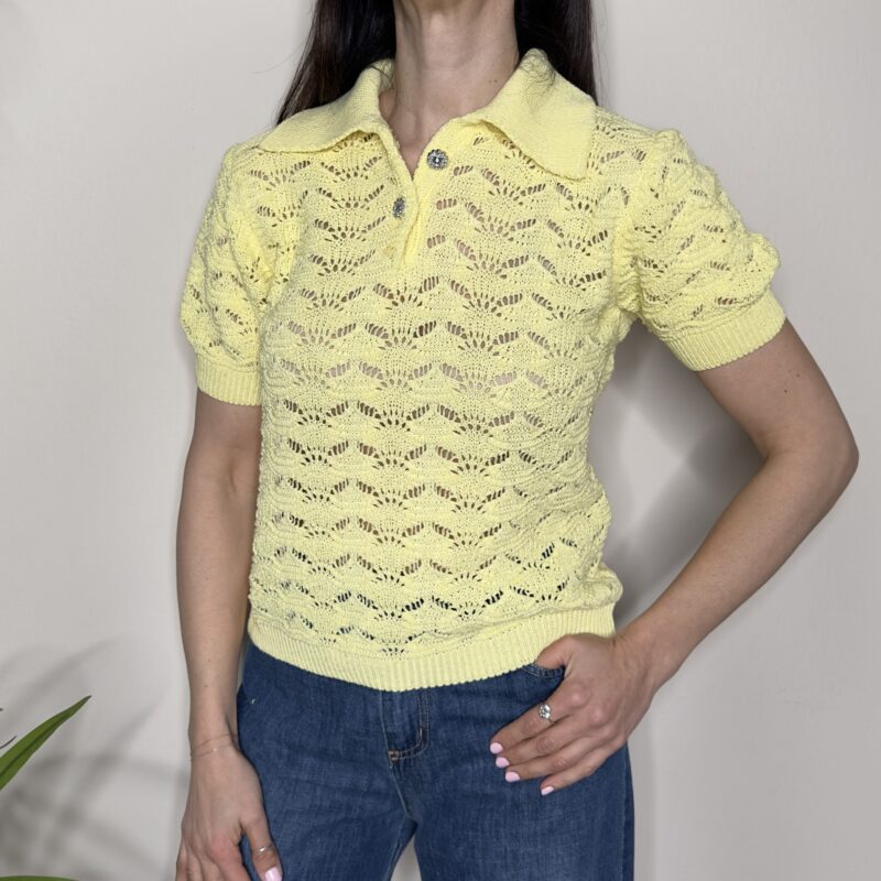 SUSY MIX - Polo traforato giallo