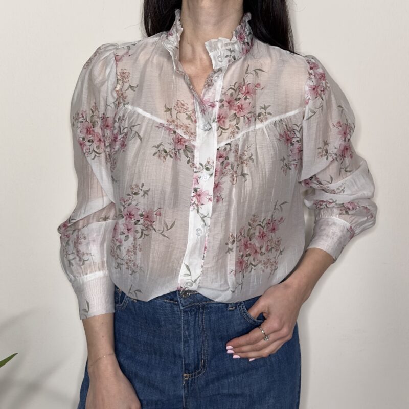 SUSY MIX - Camicia fiori latte