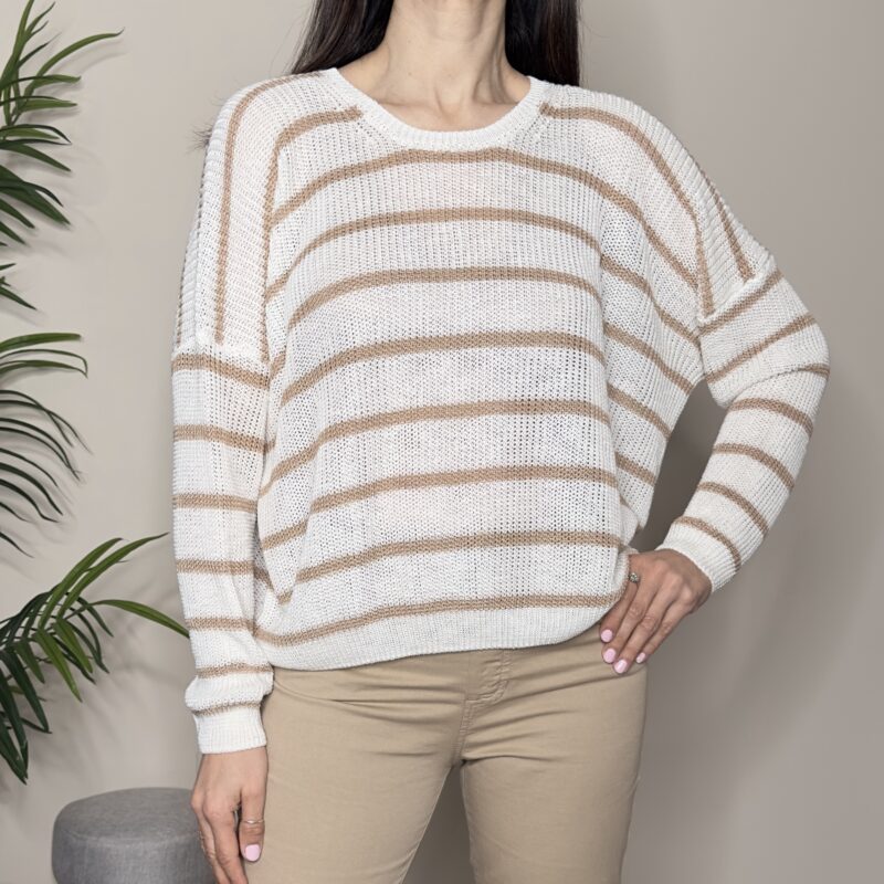 TENSIONE IN - Maglia riga sabbia