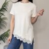 TENSIONE IN – T-shirt pizzo sul fondo burro