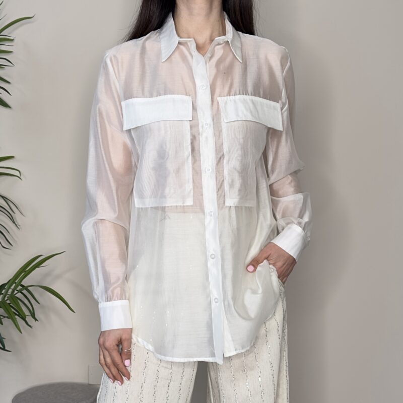 SUSY MIX - Camicia panna con tasconi