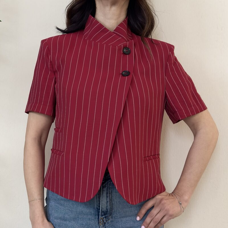 HAVEONE - Giacca gessata rosso