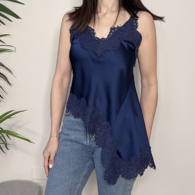 TENSIONE IN - Top pizzo blu