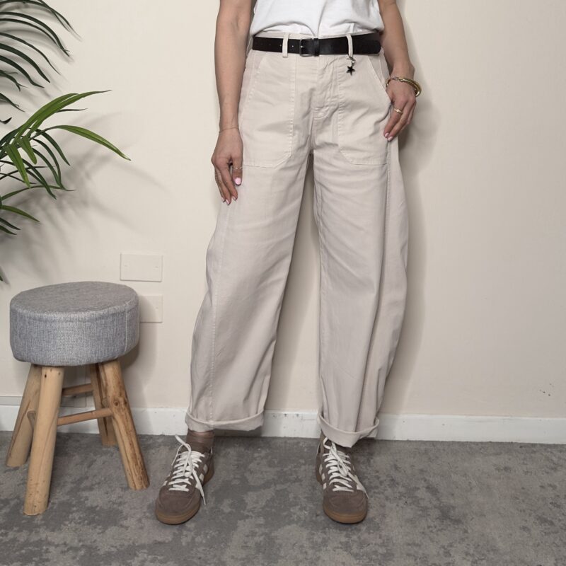 SUSY MIX - Pantalone stellina beige