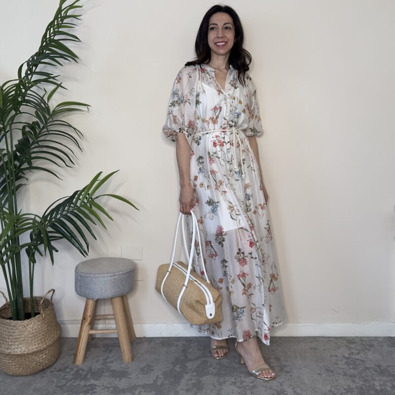 SUSY MIX - Chemisier fiori bianco