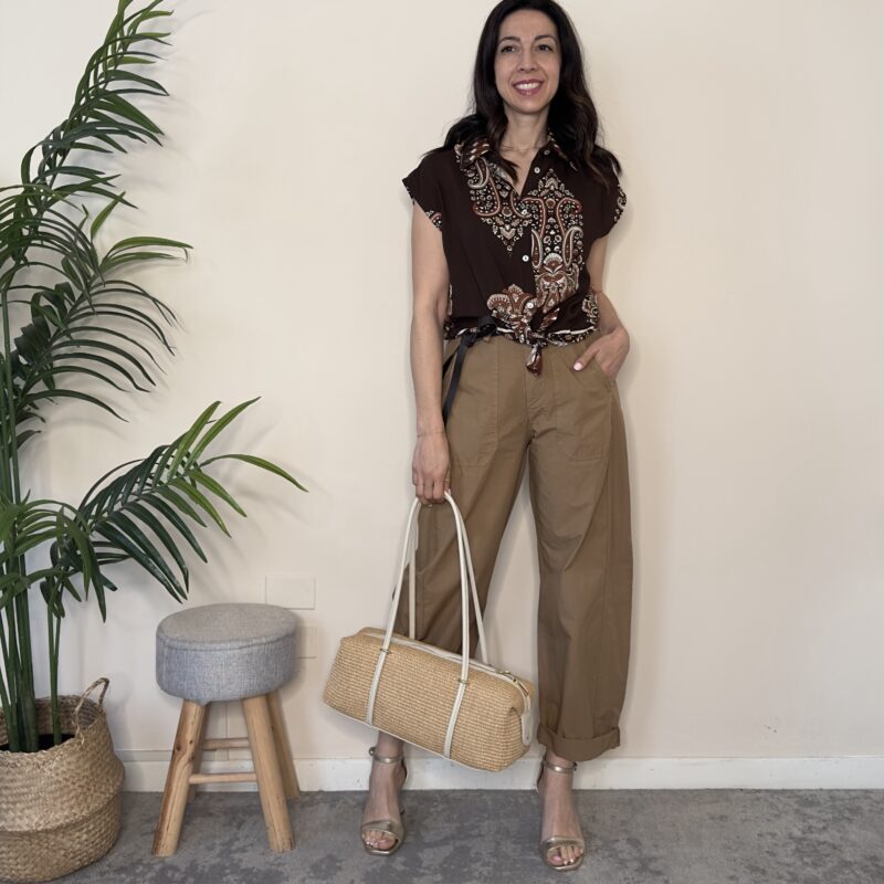 SUSY MIX - Pantalone stellina cammello