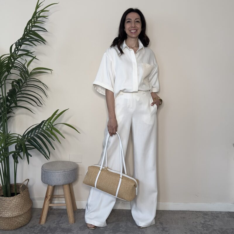 TENSIONE IN - Pantalone palazzo burro