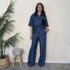 TENSIONE IN – Pantalone palazzo chambray