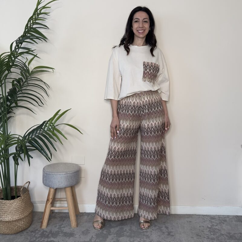 TENSIONE IN - Pantalone palazzo chevron