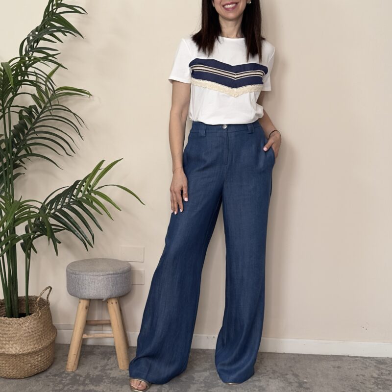 SUSY MIX - T-shirt inserto denim