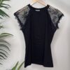 SUSY MIX – T-shirt manica pizzo nero