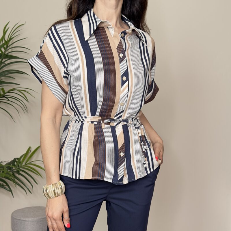 TENSIONE IN - Camicia coulisse righe