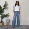 VICOLO – T-shirt manica azzurra