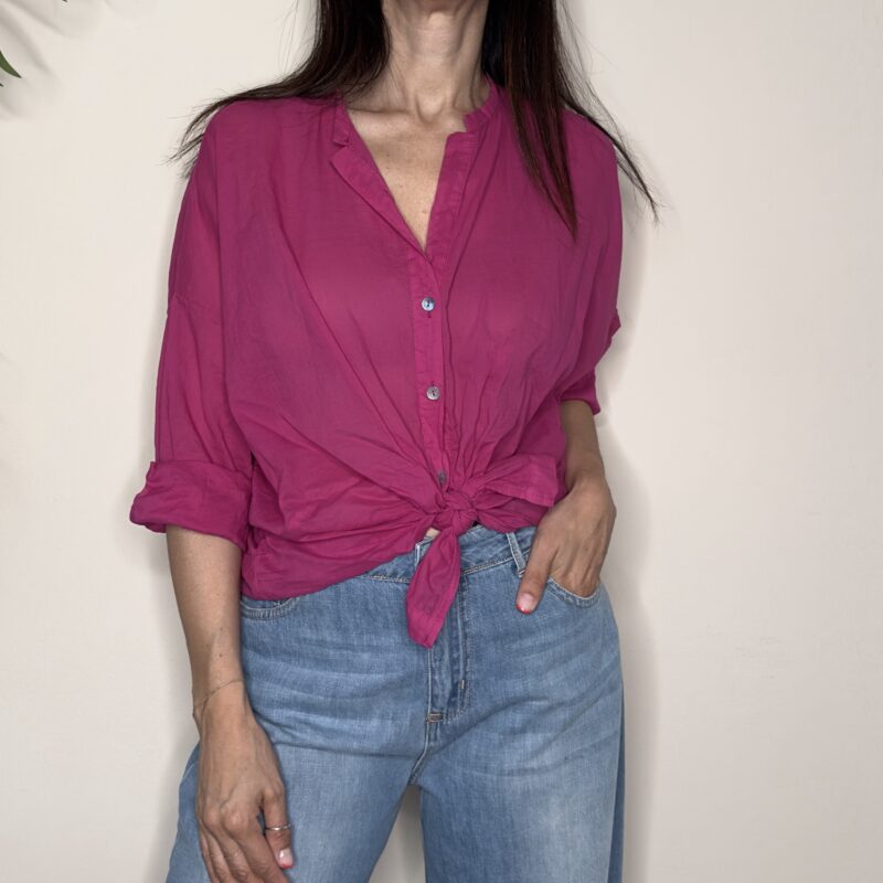 TENSIONE IN - Camicia mussola magenta