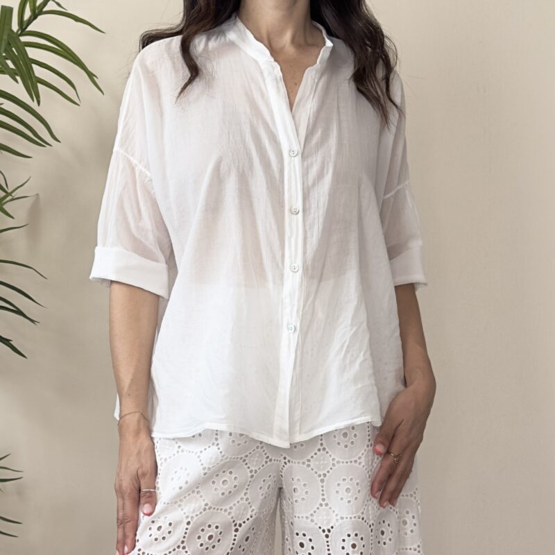 HAVEONE - Camicia mussola bianca