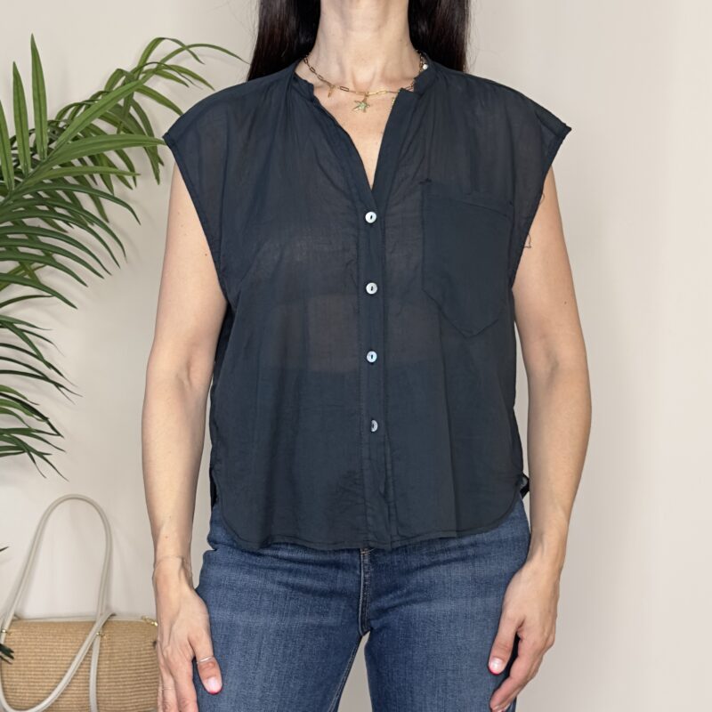 TENSIONE IN - Camicia mussola taschino nero