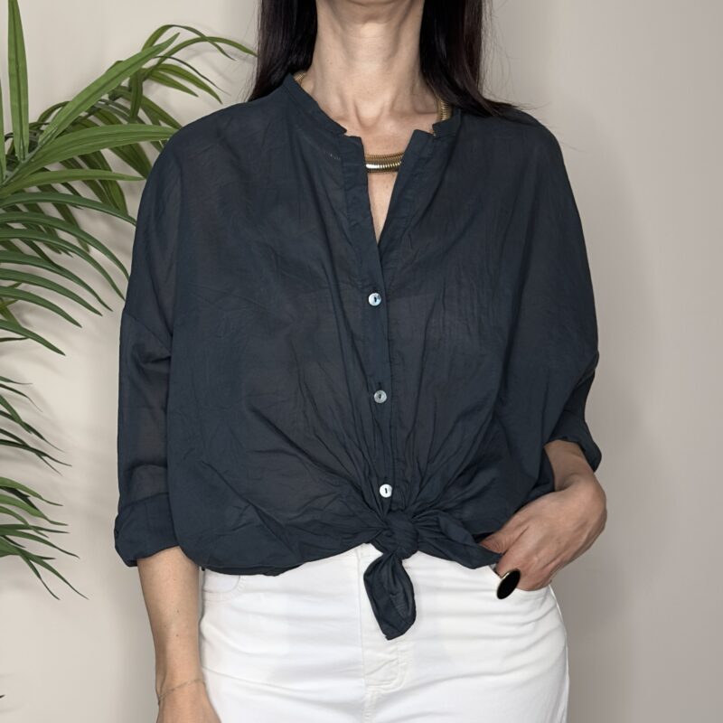 TENSIONE IN - Camicia mussola nero