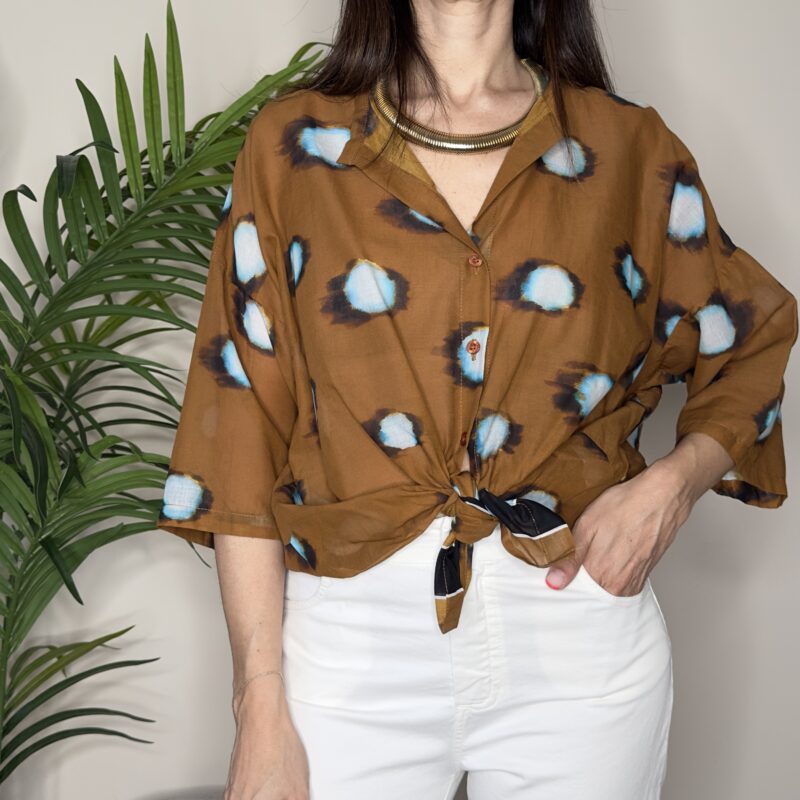TENSIONE IN - Camicia mussola tabacco