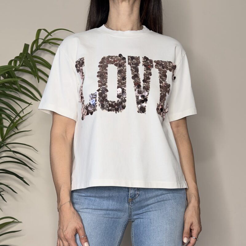 VICOLO - T-shirt LOVE bianca