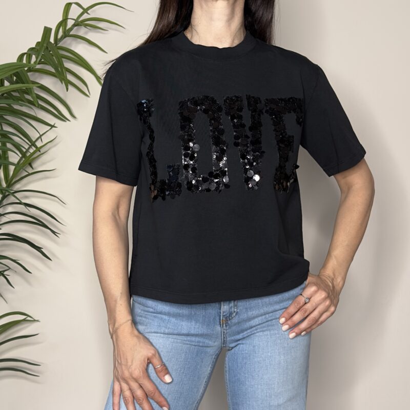 VICOLO - T-shirt LOVE nera