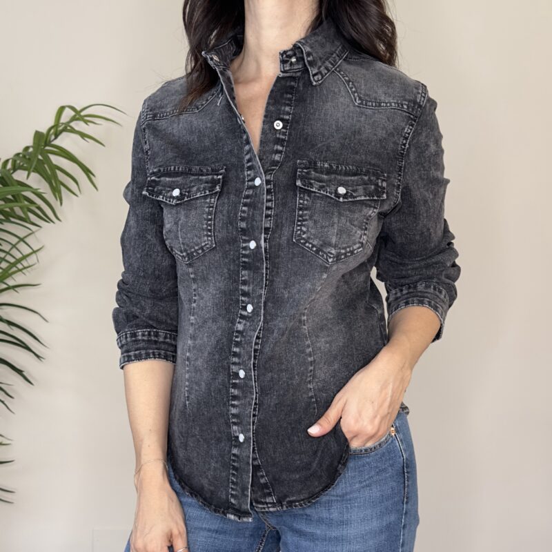 SUSY MIX - Camicia denim nero