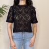 SUSY MIX – Blusa pizzo mezza manica nero