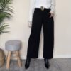 TENSIONE IN – Pantalone barrel nero con cintura