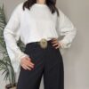 TENSIONE IN – T-shirt pizzo manica lunga panna