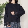TENSIONE IN – T-shirt pizzo manica lunga nero