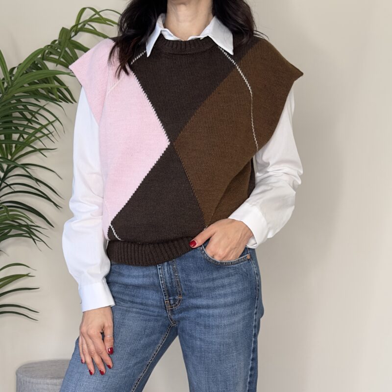 TENSIONE IN - Gilet rombi rosa
