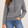 HAVEONE – Pull bottoncini rouches grigio