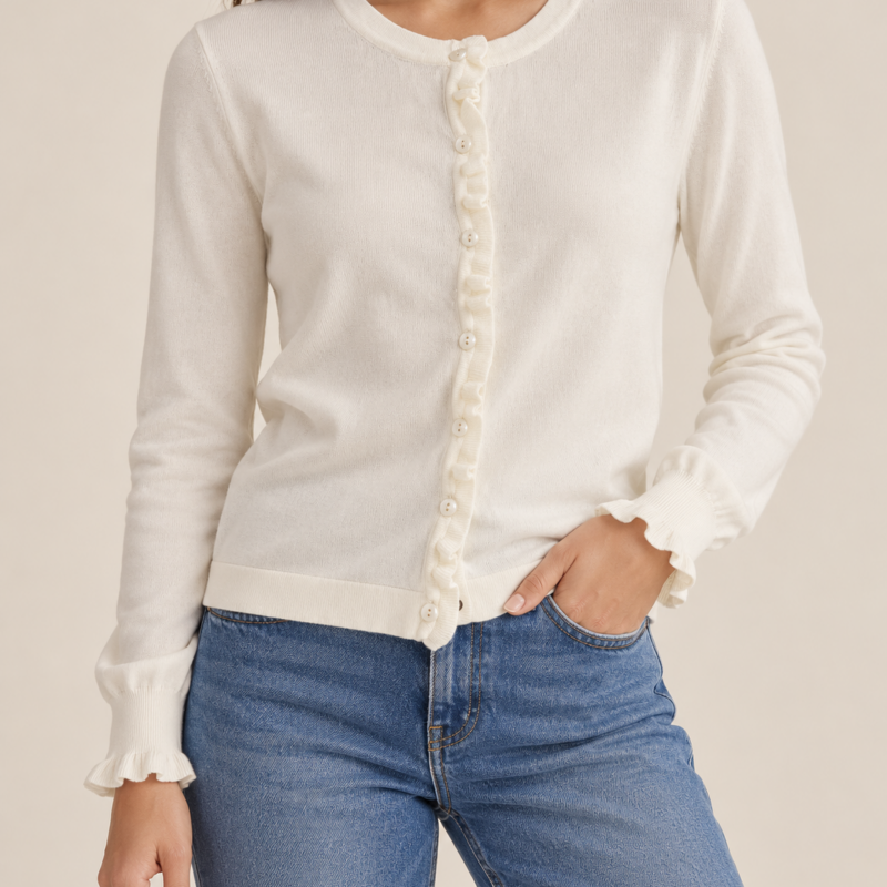 HAVEONE - Cardigan rouches burro