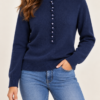 HAVEONE – Pull bottoncini rouches blu