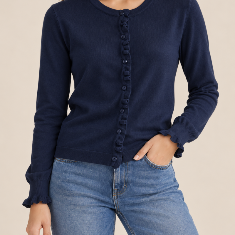 HAVEONE - Cardigan rouches blu