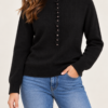 HAVEONE – Pull bottoncini rouches nero