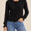 HAVEONE – Cardigan rouches nero