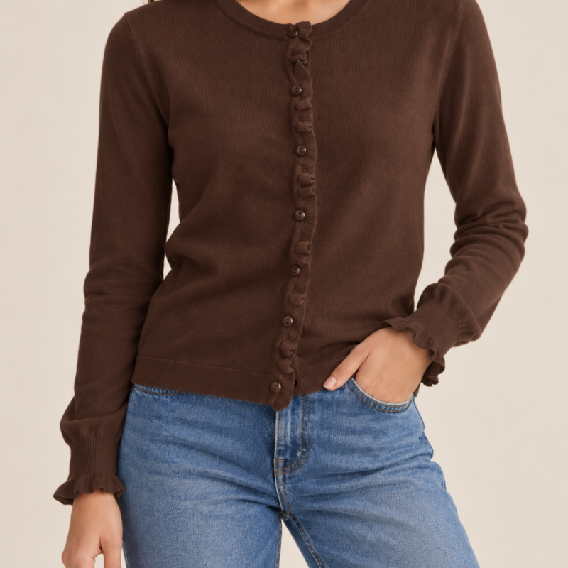 HAVEONE - Cardigan rouches moro