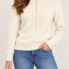 HAVEONE – Pull bottoncini rouches panna