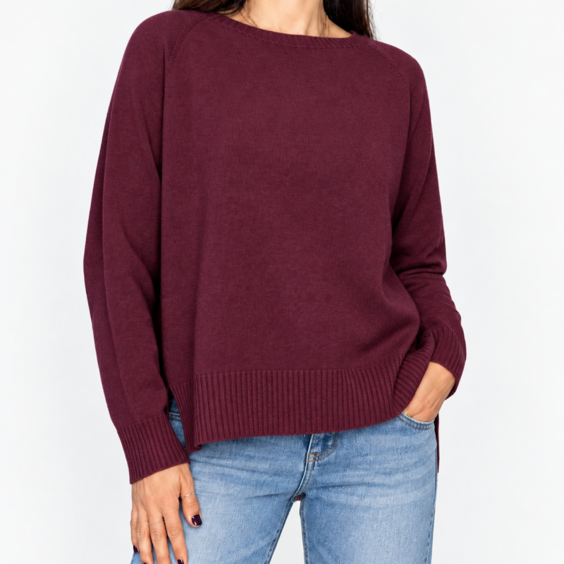 SUSY MIX - Maglia spacchi laterali barolo