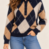 TENSIONE IN – Maglione rombi blu