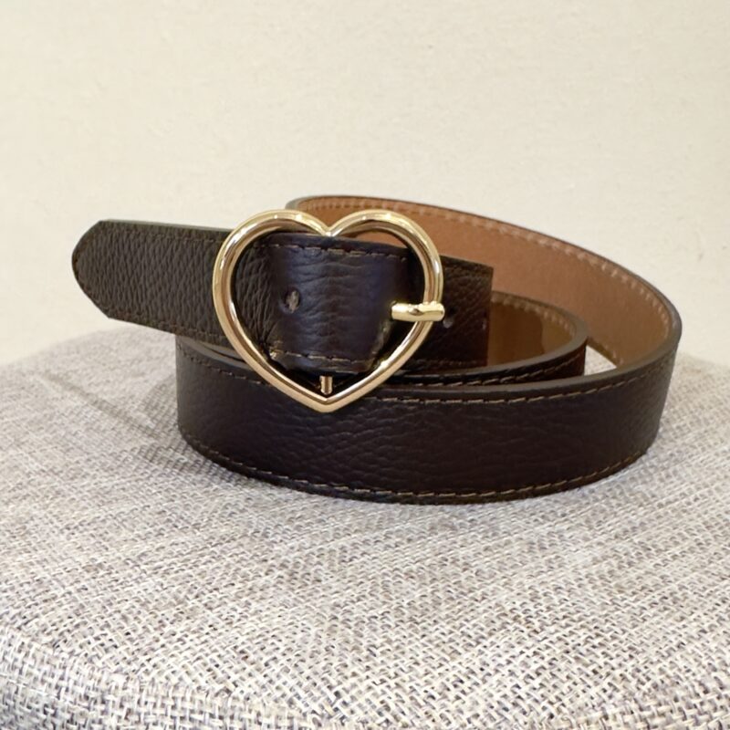 Cintura in pelle moro fibbia cuore