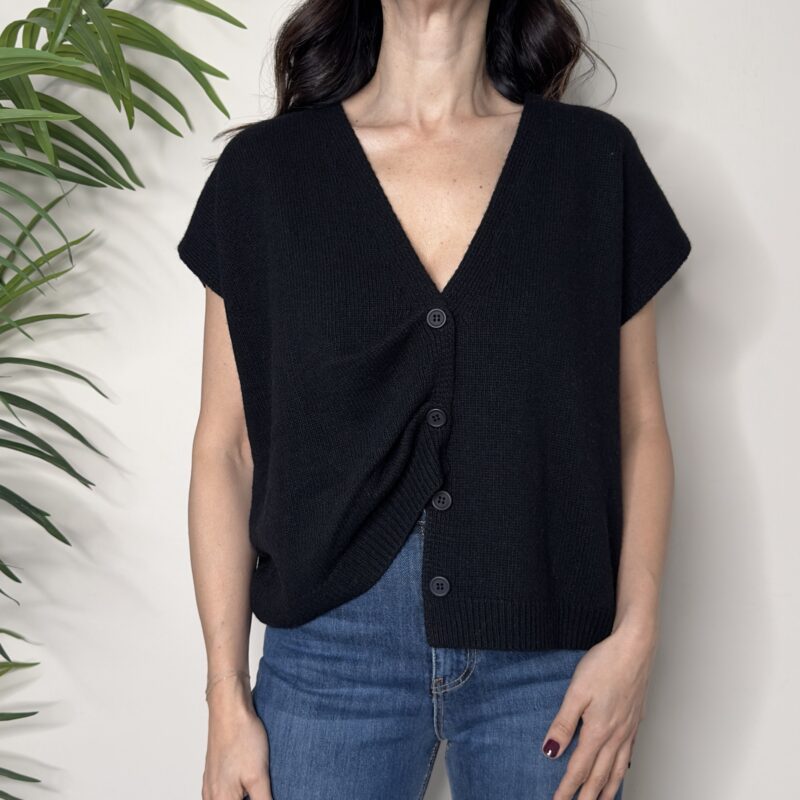 TENSIONE IN - Gilet bottoni nero